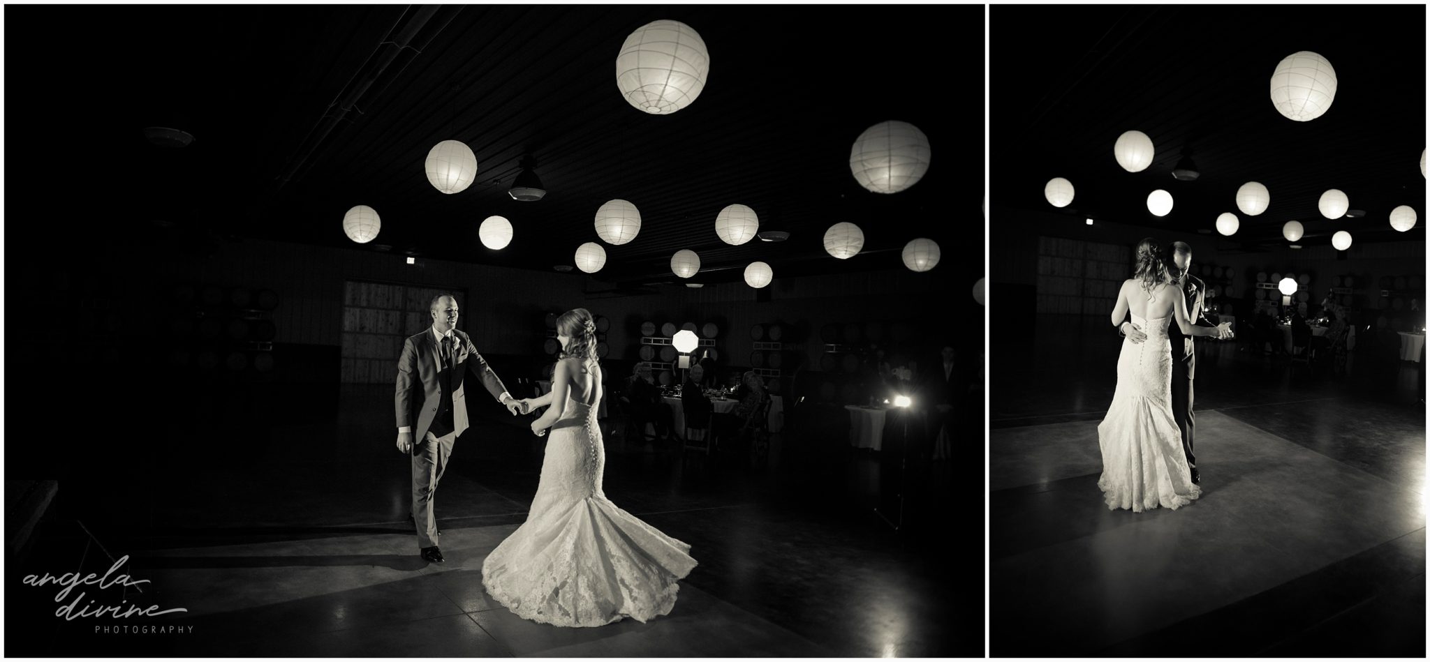 Carlos Creek Winery wedding bride and groom dance