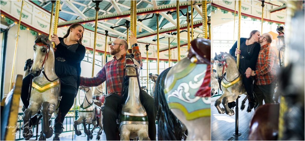 Como Zoo Outside Engagement Session Carousel Ride 