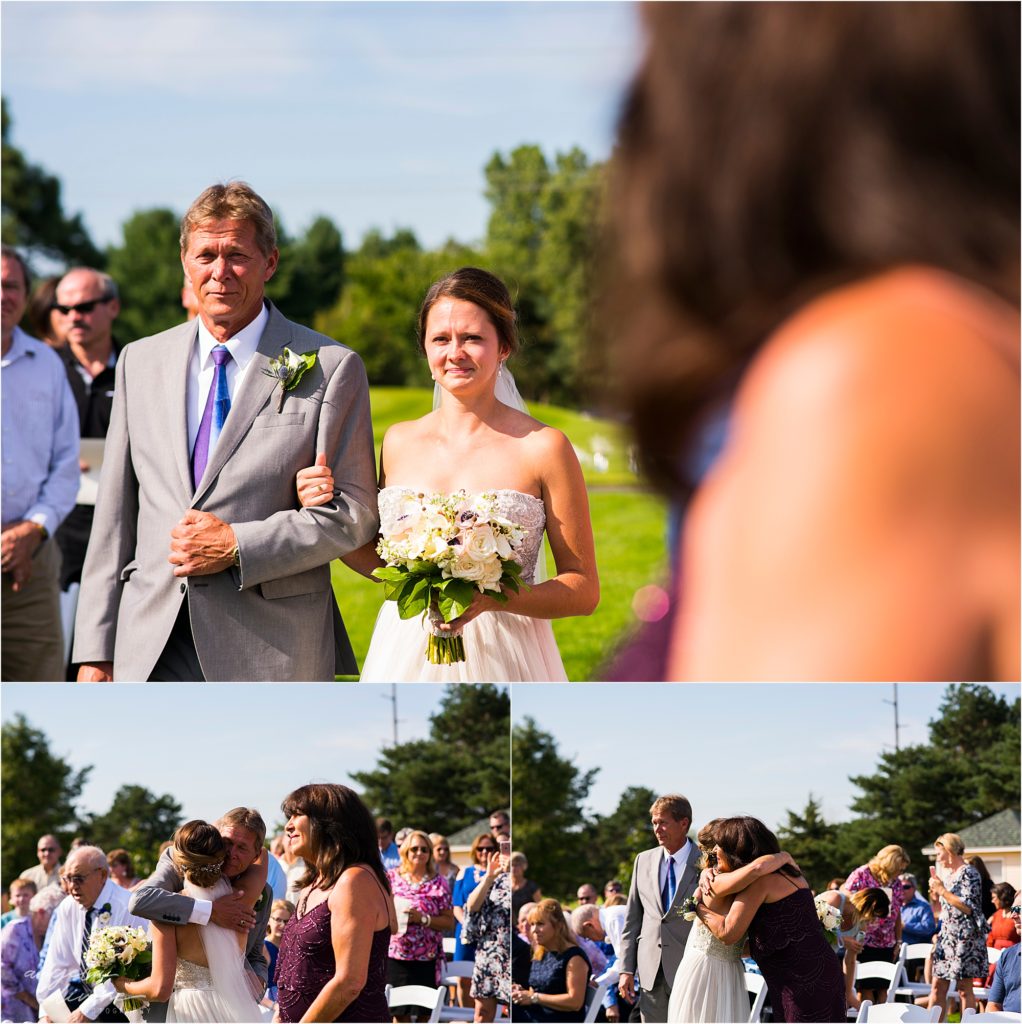 River Oaks Golf Course Wedding Ceremony Bride and Dad