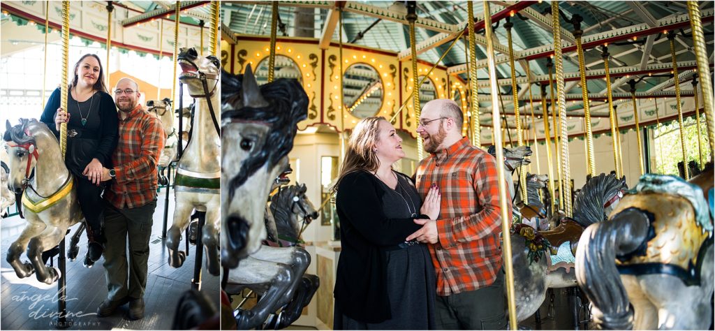 Como Zoo Engagement Session carousel ride