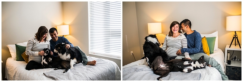 Minneapolis lifestyle maternity session bedroom