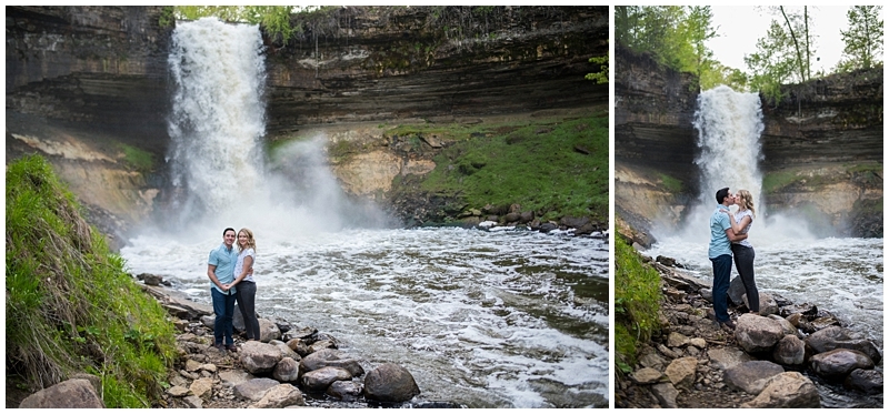 Lake Monster Brewing Engagement Session waterfall