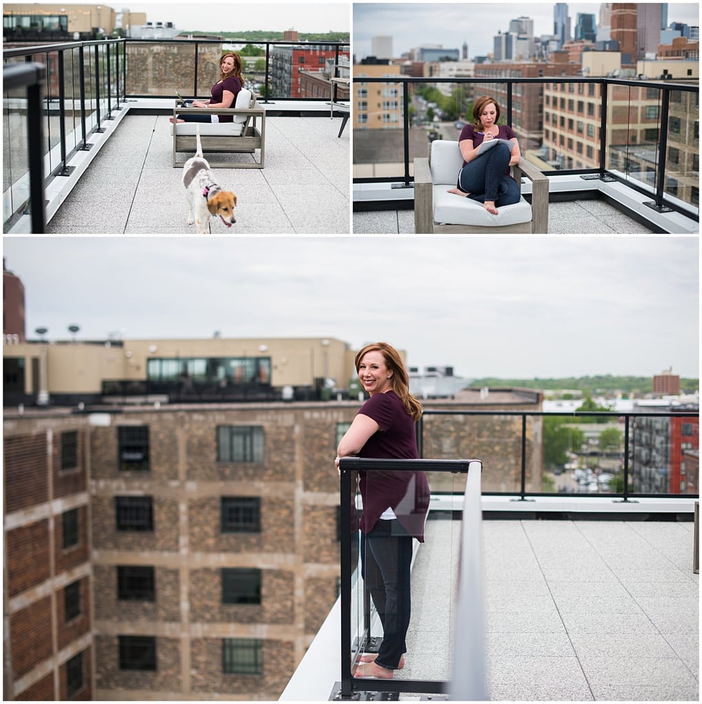Minnesota Brand Photography for Marketing Consultant rooftop deck