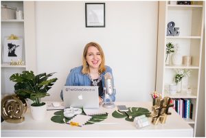 Twin cities collective brand photography session solopreneur using laptop