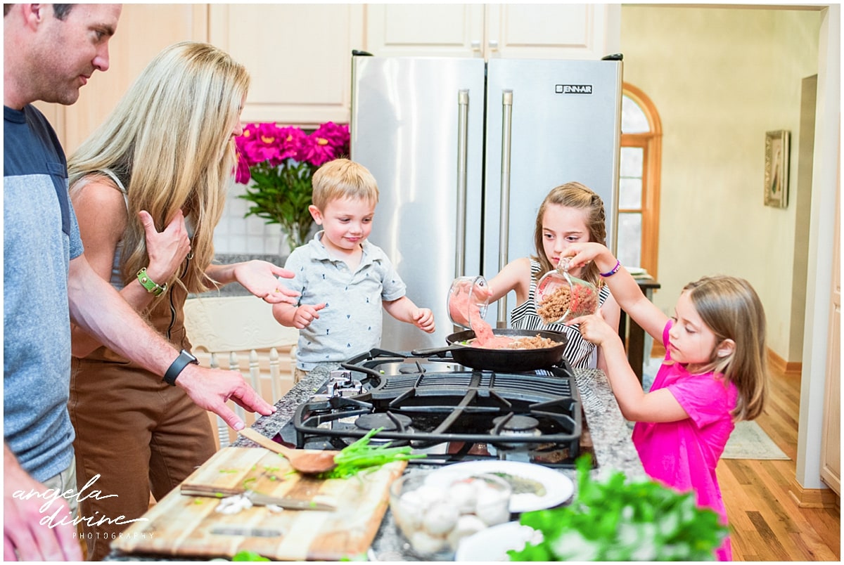 Organic Food Brand Photography family cooking together