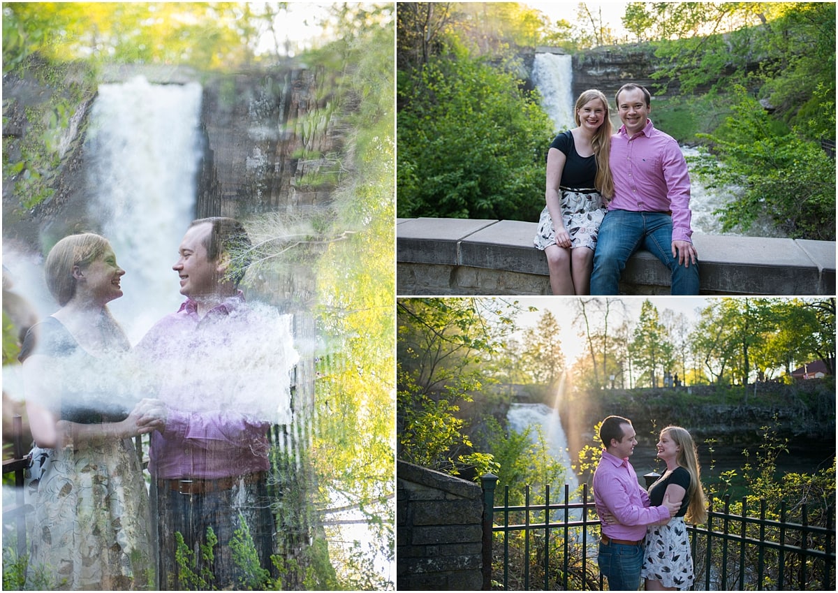 Minneapolis waterfall engagement session