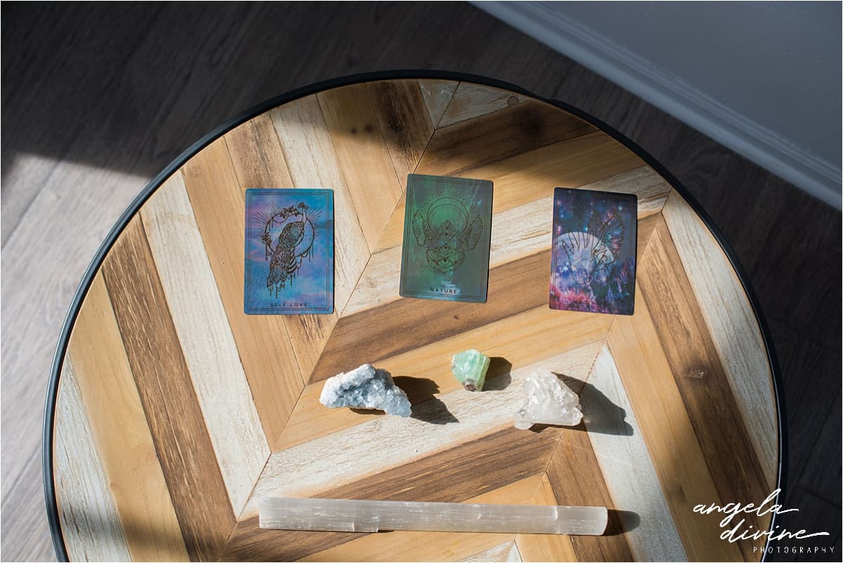 Minneapolis personal branding photography for Reiki Master crystals, stones, and cards