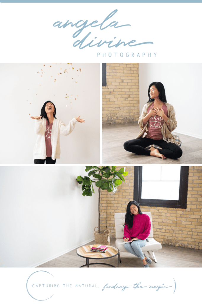 Mighty Mama Wellness is a Minnesota-based health and well-being community for mothers and mothers-to-be. For her brand photography session, we made sure to capture Cynthia’s fun, vibrant personality as well as how she helps her clients through one-on-one coaching and holistic healing practices. Check out my favorite images from her session on the blog. | Angela Divine Photography | Minneapolis wedding + brand photographer | #brandphotography #brandphotography #wellnesscoach 
