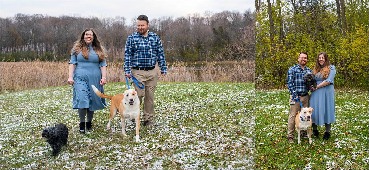 Chanhassen Minnesota engagement session with dogs