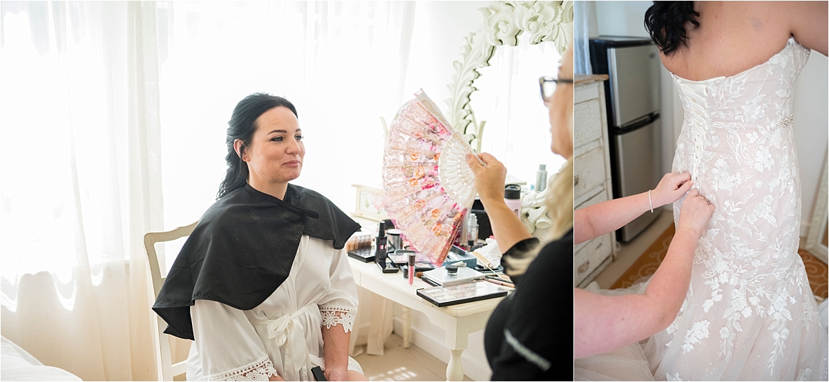 Camrose Hill Flower Farm Wedding bride getting ready