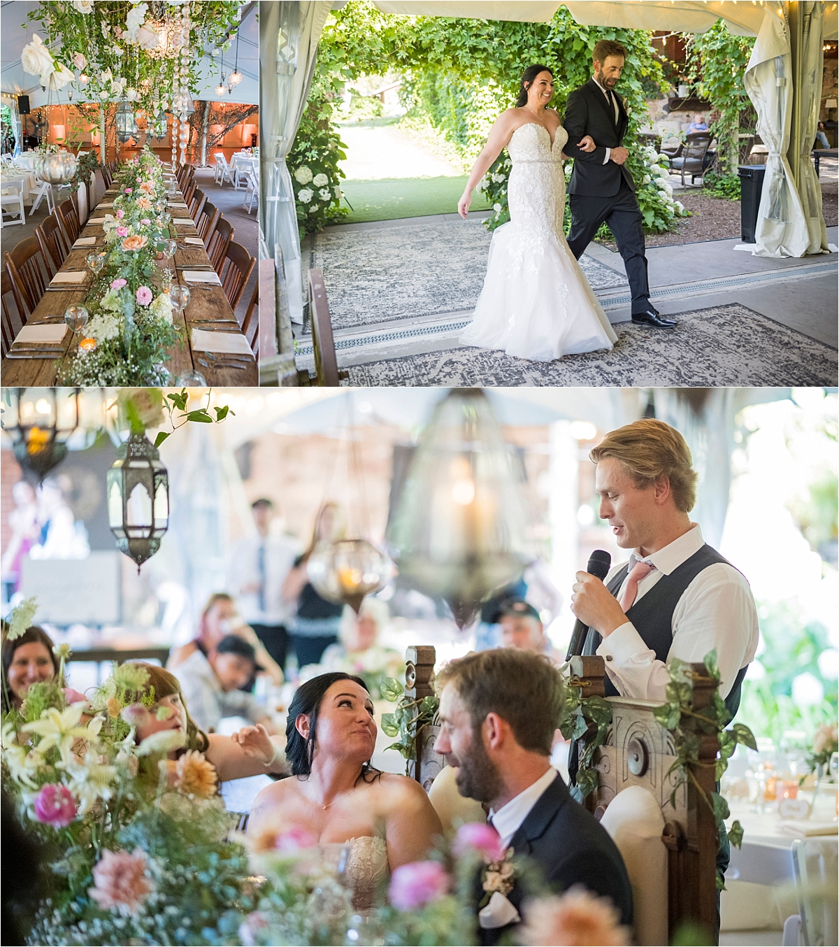 reception entrance and best man toast