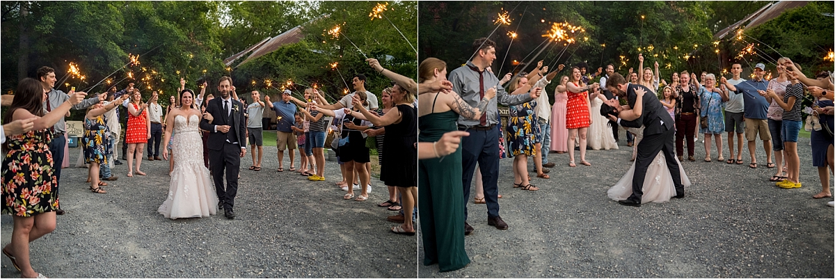 Camrose Hill Flower Farm Wedding sparkler exit