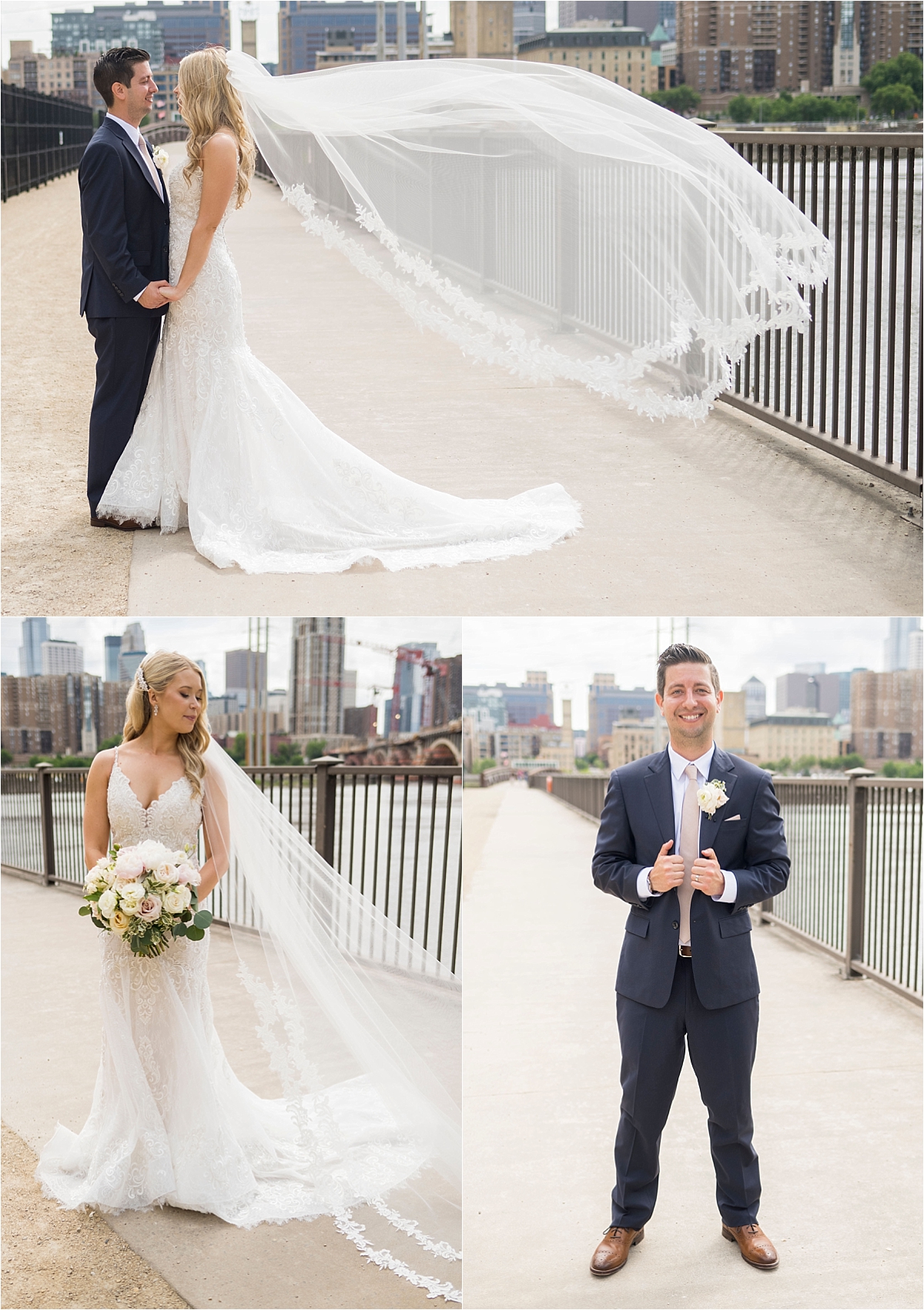 Minneapolis Event Centers Wedding bride and groom on bridge