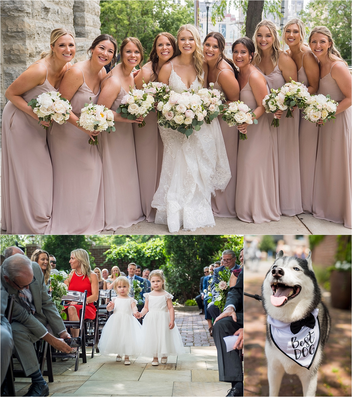 Minneapolis Event Centers Wedding bridesmaids, flower girls, and best dog