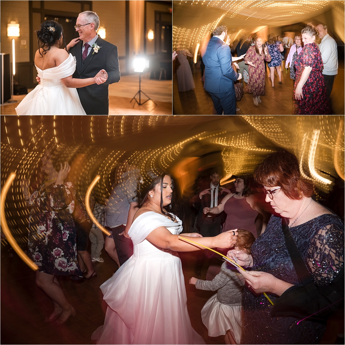 Minneapolis Marriott Southwest wedding guests dance during reception