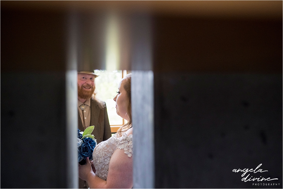 Westwood nature center LGBTQ bride and father.