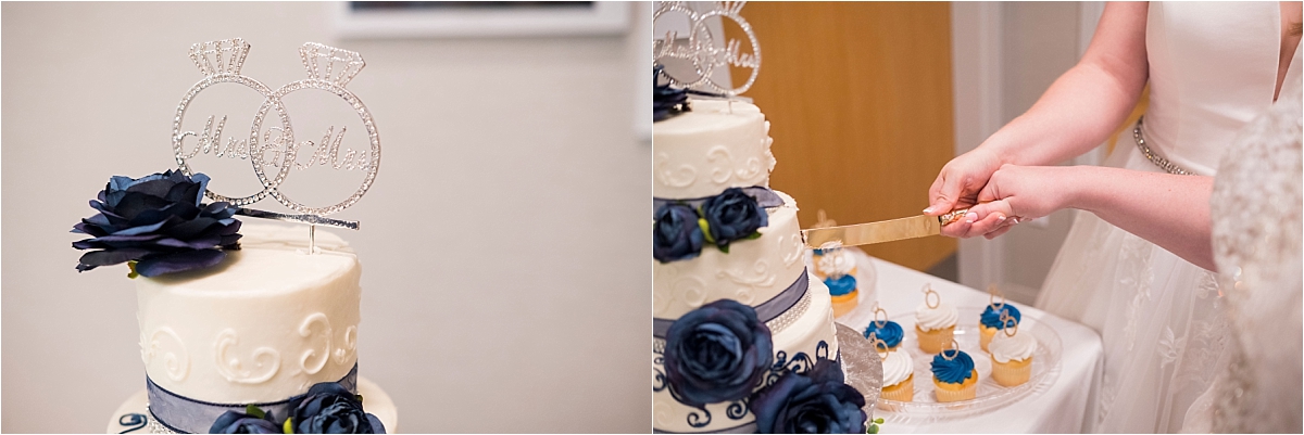 Westwood nature center LGBTQ wedding cake cutting.